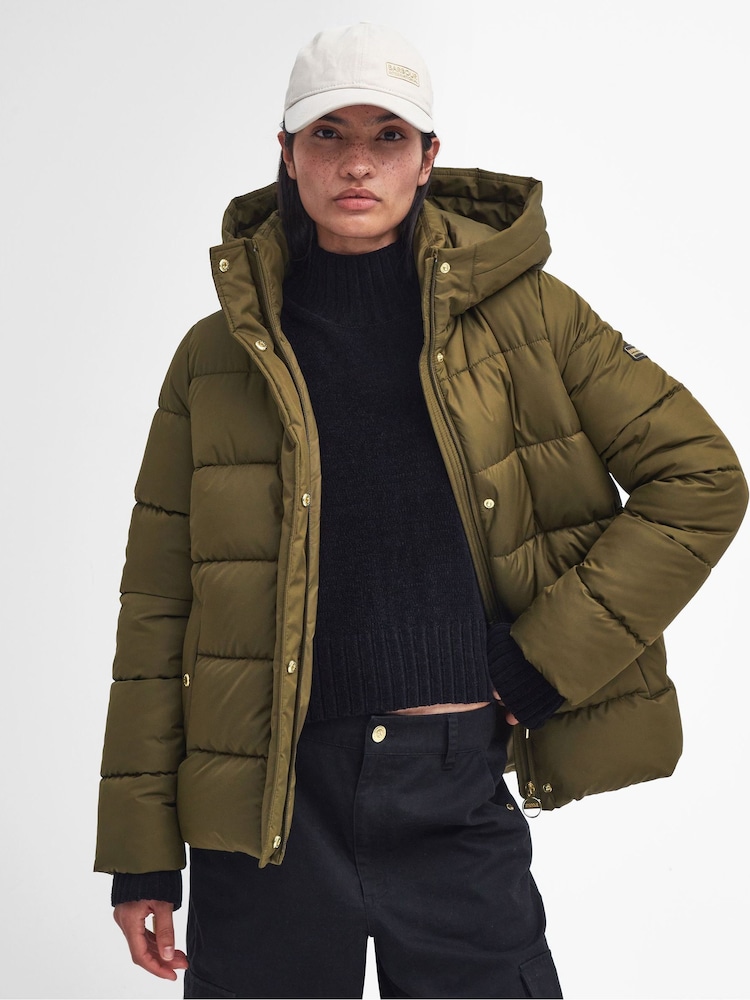 Barbour® International Green Barron Puffer Jacket - Image 1 of 6