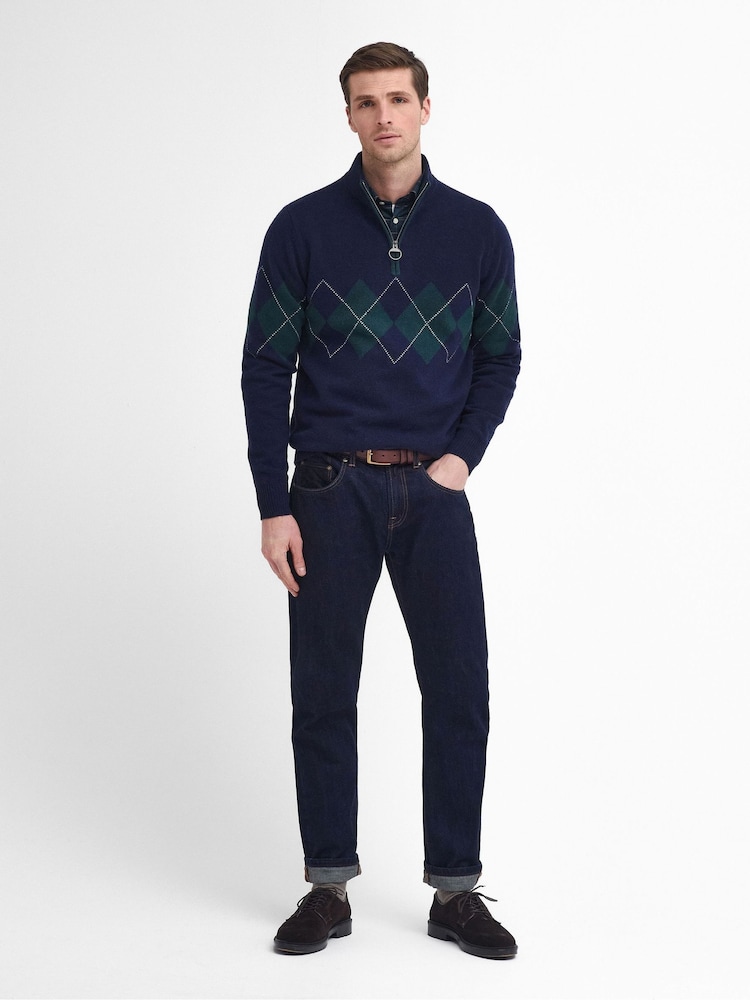 Barbour® Blue Hartfield Half Zip Jumper - Image 2 of 6