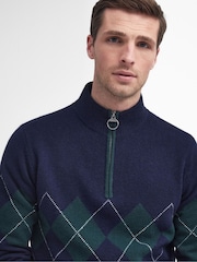 Barbour® Blue Hartfield Half Zip Jumper - Image 4 of 6