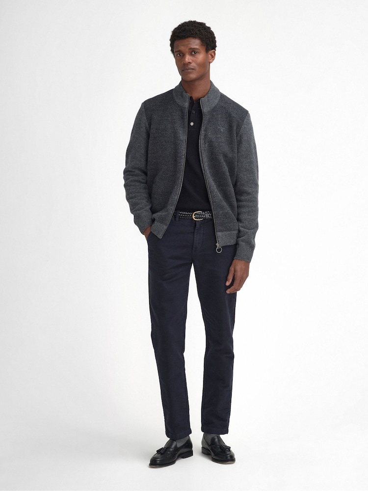 Barbour® Grey Balwen Zip Knitted Jumper - Image 2 of 6 Barbour® Grey Balwen Zip Knitted Jumper - Image 2 of 6