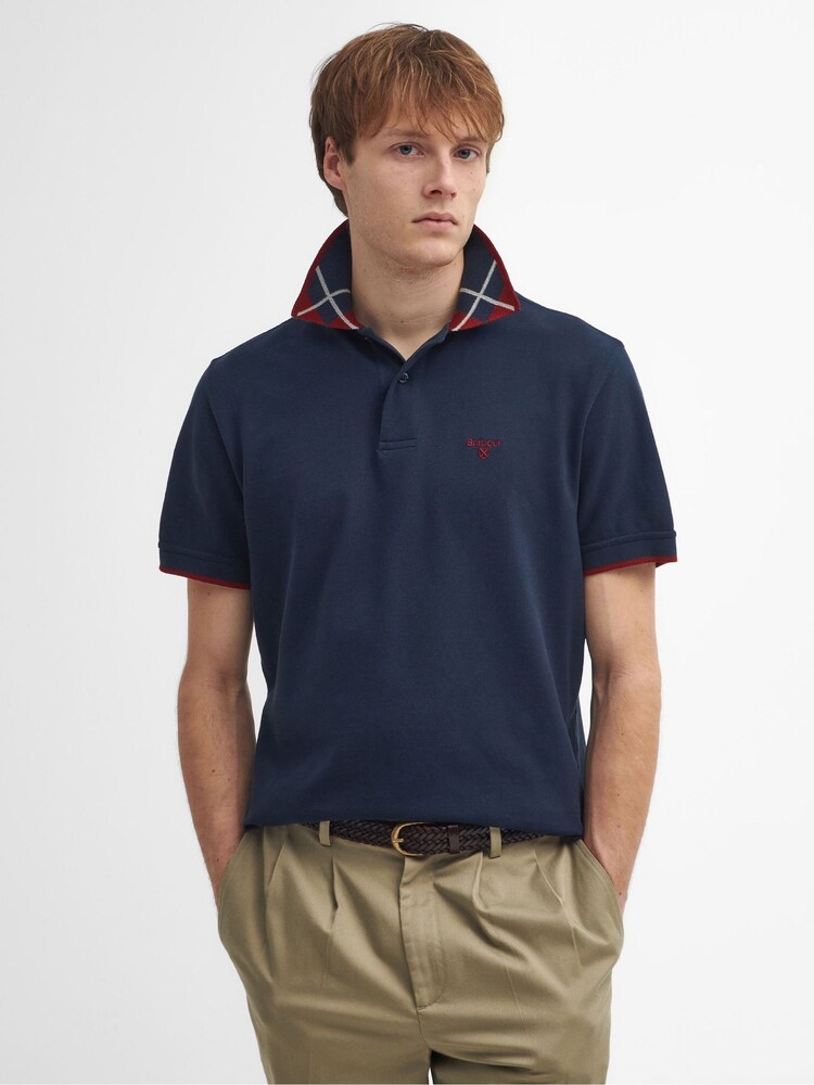 Barbour® Blue Brodie Polo Shirt 100% Cotton - Image 1 of 5 Barbour® Blue Brodie Polo Shirt 100% Cotton - Image 1 of 5