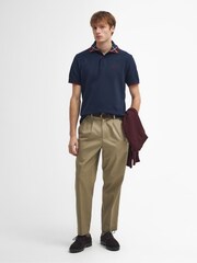 Barbour® Blue Brodie Polo Shirt 100% Cotton - Image 2 of 5
