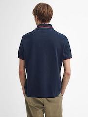 Barbour® Blue Brodie Polo Shirt 100% Cotton - Image 3 of 5