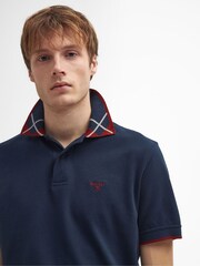 Barbour® Blue Brodie Polo Shirt 100% Cotton - Image 4 of 5