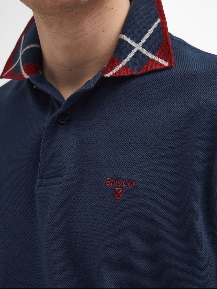 Barbour® Blue Brodie Polo Shirt 100% Cotton - Image 5 of 5 Barbour® Blue Brodie Polo Shirt 100% Cotton - Image 5 of 5