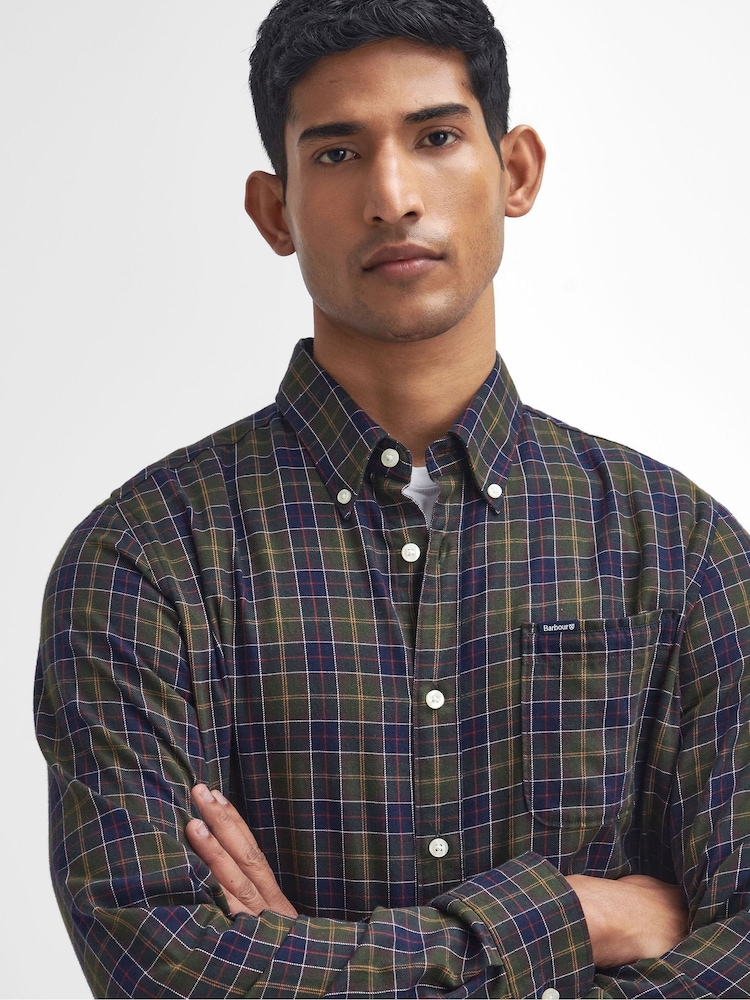 Barbour® Green Lanark 100% Cotton Shirt - Image 4 of 5