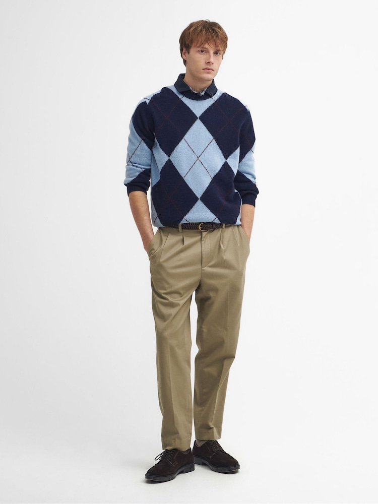 Barbour® Blue Sutherwell Crew Jumper - Image 2 of 5 Barbour® Blue Sutherwell Crew Jumper - Image 2 of 5