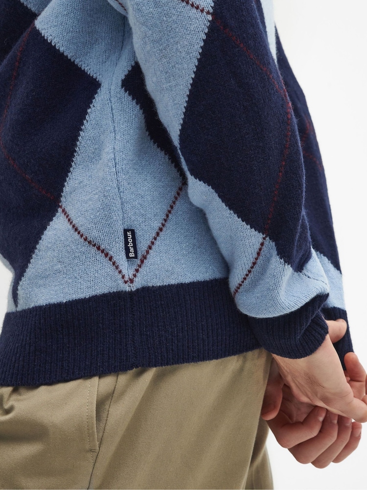 Barbour® Blue Sutherwell Crew Jumper - Image 5 of 5 Barbour® Blue Sutherwell Crew Jumper - Image 5 of 5