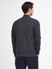 Barbour® Grey Quarter Zip Knit 100% Cotton Jumper - Image 3 of 5