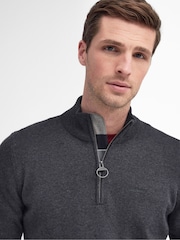 Barbour® Grey Quarter Zip Knit 100% Cotton Jumper - Image 4 of 5