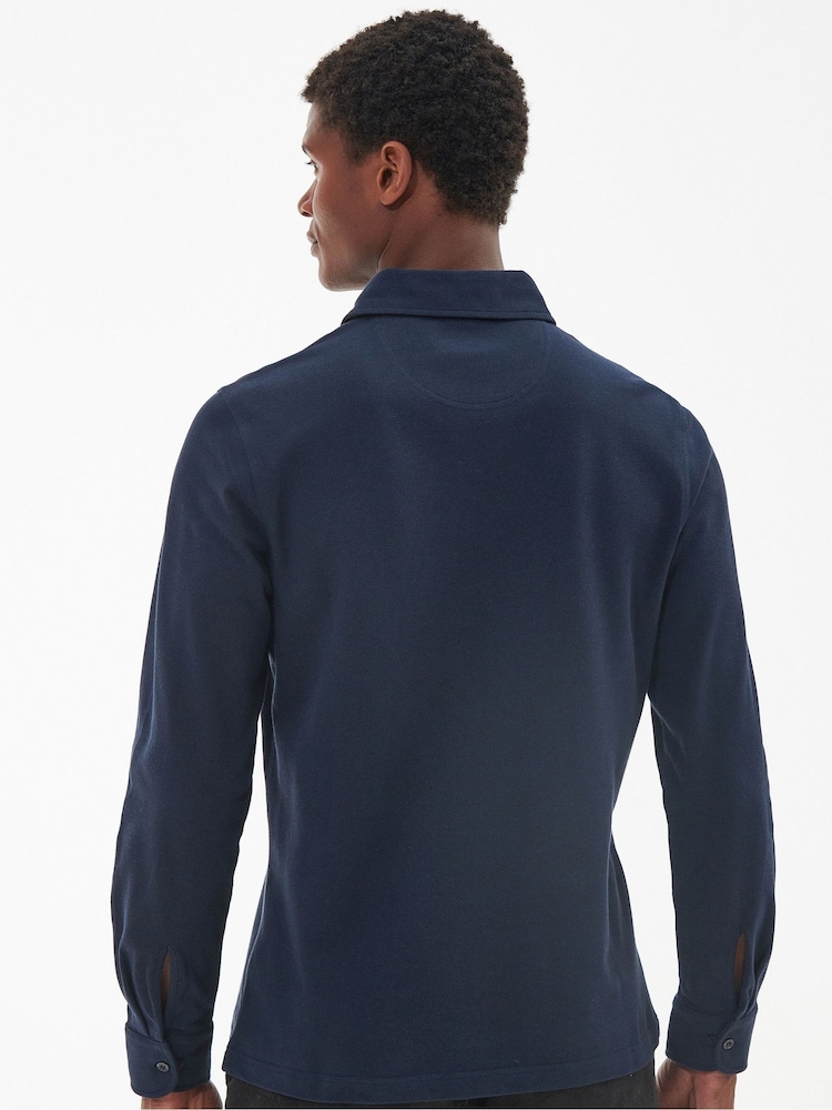 Barbour® Blue Firbank Long Sleeves Pol 100% Cotton Polo Shirt - Image 2 of 4