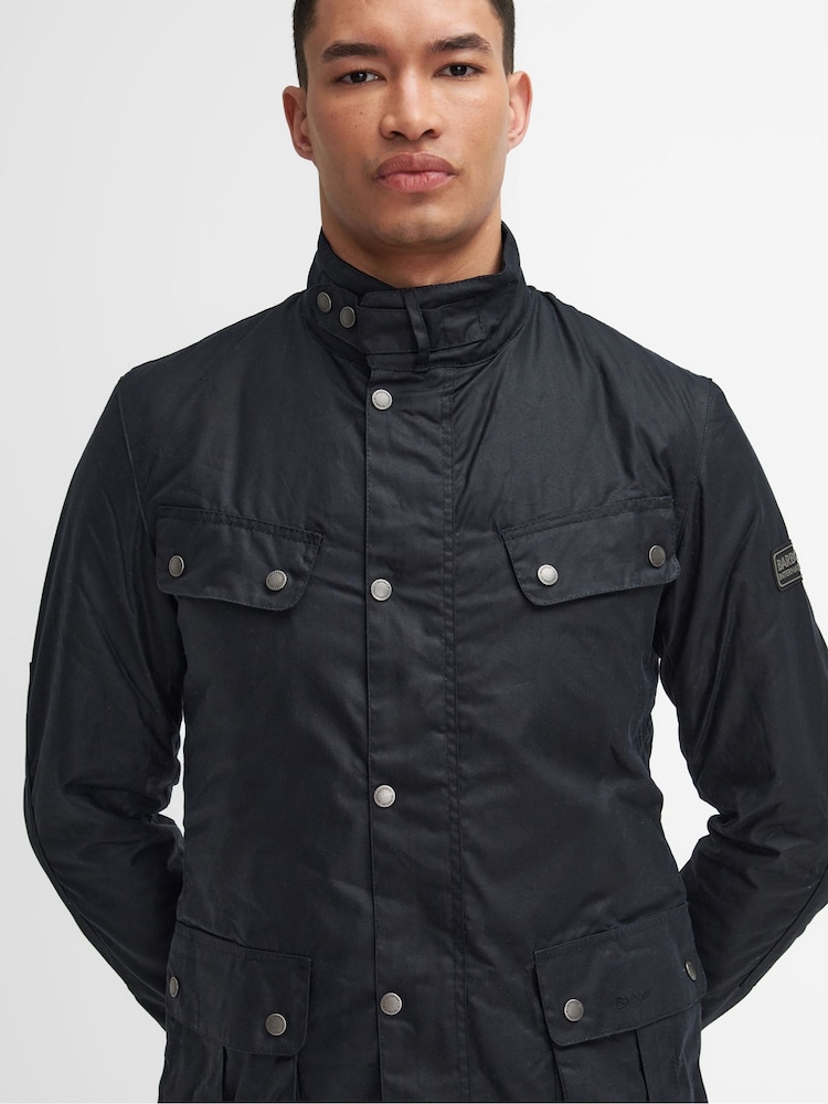 Barbour® International Blue Tourer Duke Wax Jacket - Image 4 of 5