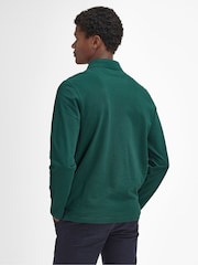 Barbour® Green Blaine Long Sleeves 100% Cotton Polo Shirt - Image 3 of 5