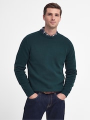 Barbour® Green Essential Patch Crew Jumper - Image 1 of 5