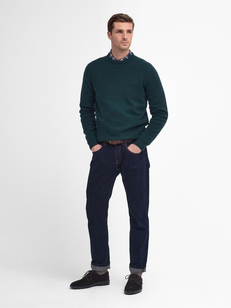 Barbour® Green Essential Patch Crew Jumper - Image 3 of 5