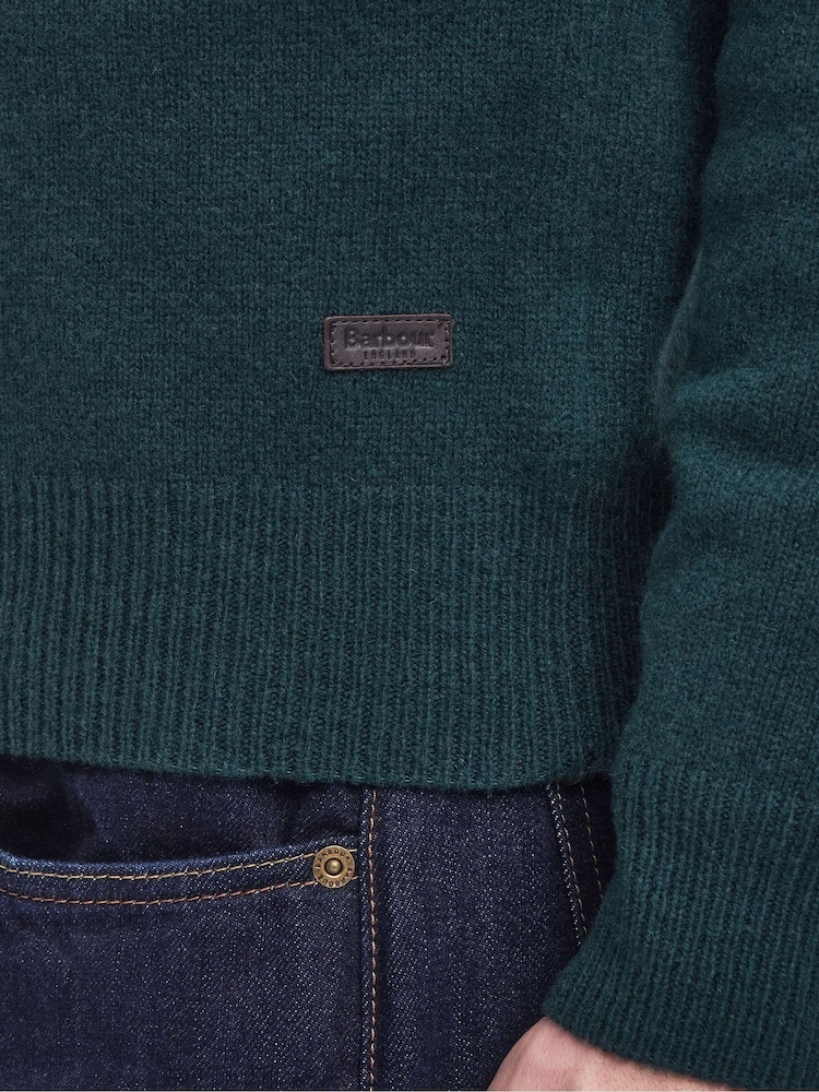 Barbour® Green Essential Patch Crew Jumper - Image 5 of 5