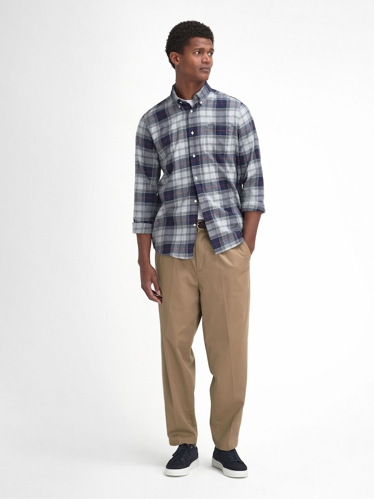 Barbour® Blue Fortrose TF 100% Cotton Shirt - Image 4 of 5