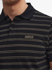 Barbour® International Montague Stripe 100% Cotton Black Polo Shirt - Image 5 of 5