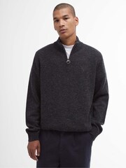 Barbour® Black Tainsbury Half Zip Jumper - Image 1 of 5
