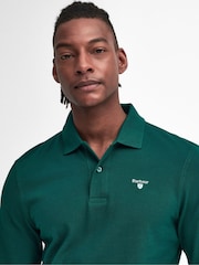 Barbour® Green Original Long Sleeves 100% Cotton Polo Shirt - Image 4 of 5
