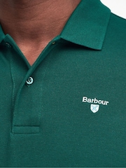 Barbour® Green Original Long Sleeves 100% Cotton Polo Shirt - Image 5 of 5
