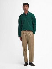 Barbour® Green Long Sleeves Corpatch 100% Cotton Polo Shirt - Image 3 of 5