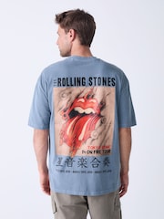 Rolling Stones azuis - Ajuste regular - Camiseta com estampa gráfica de banda - Imagem 1 de 9