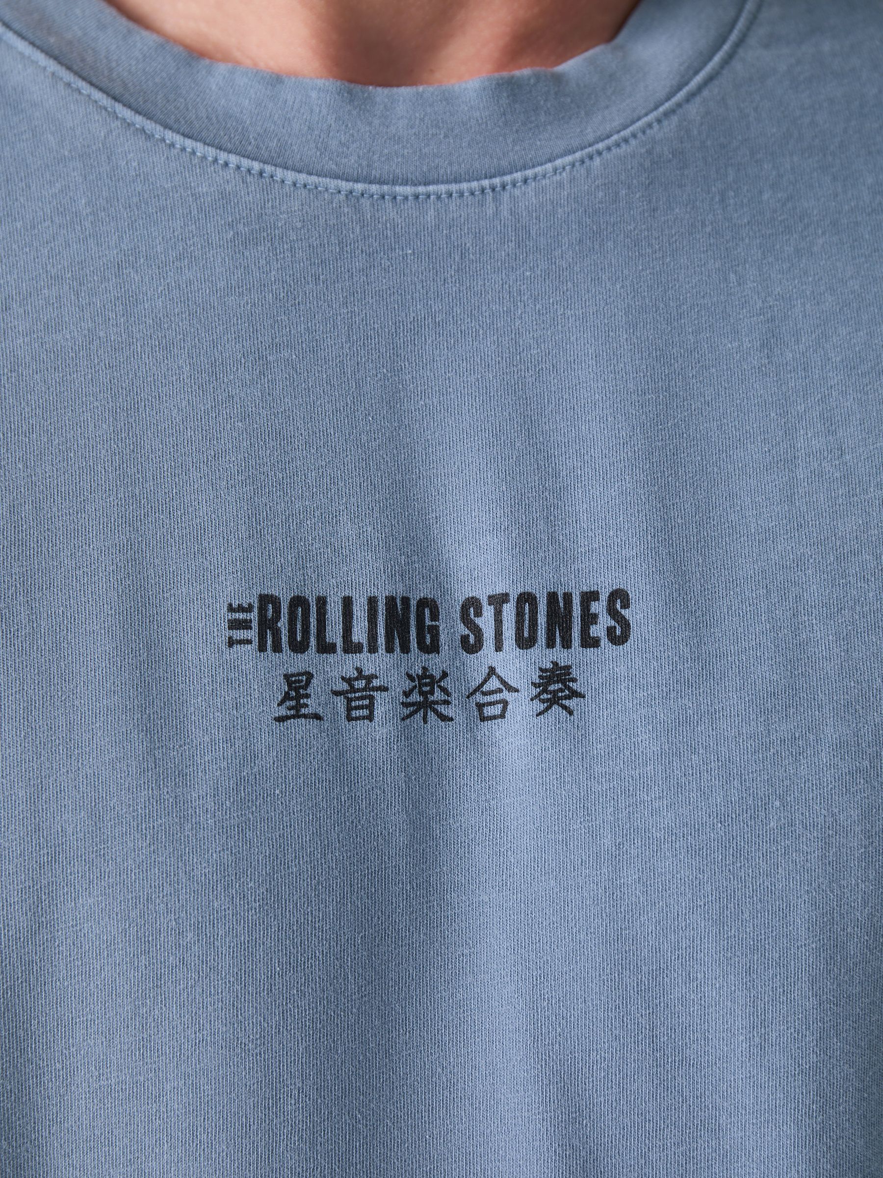 Buy Blue Rolling Stones Regular Fit Band Graphic Print T-Shirt