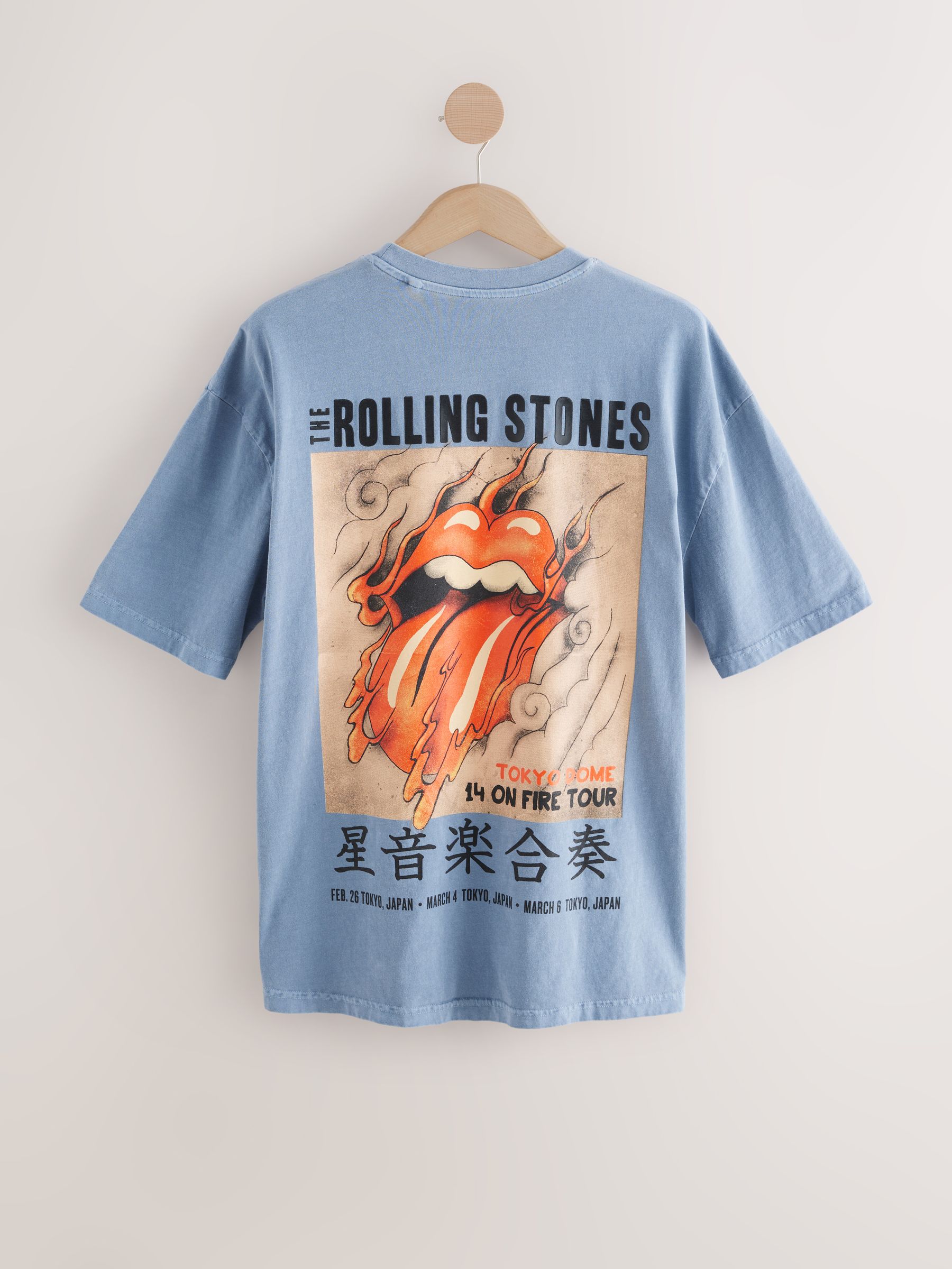 Buy Blue Rolling Stones Regular Fit Band Graphic Print T-Shirt