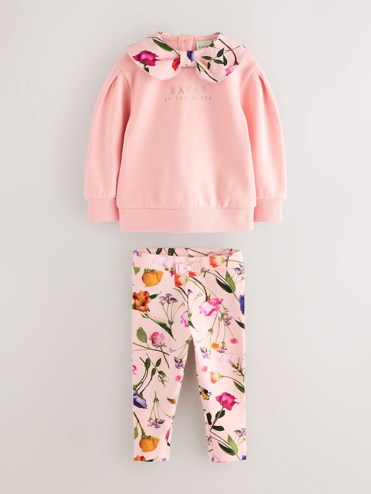 Baker by Ted Baker 2 Piece Collared Sweatshirt and Printed Leggings Set - Image 1 of 8