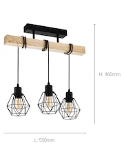 Eglo Black Townshend 5 Caged Ceiling Light - Image 4 of 5