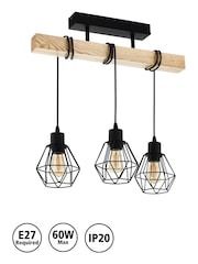 Eglo Black Townshend 5 Caged Ceiling Light - Image 5 of 5