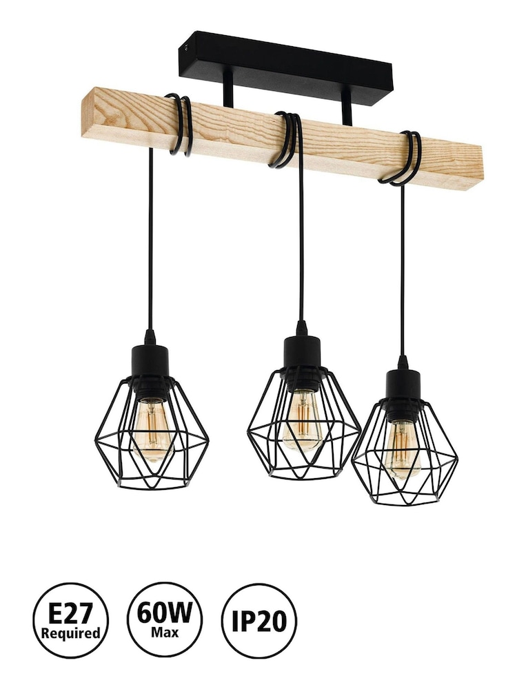 Eglo Black Townshend 5 Caged Ceiling Light - Image 5 of 5