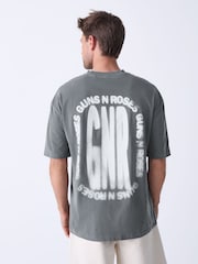 Grey Guns N' Roses Relaxed Fit Band Graphic Print T-Shirt - Image 1 of 8
