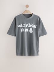 Grey Guns N' Roses Relaxed Fit Band Graphic Print T-Shirt - Image 5 of 8