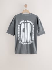 Grey Guns N' Roses Relaxed Fit Band Graphic Print T-Shirt - Image 6 of 8
