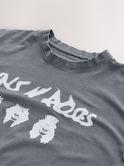 Grey Guns N' Roses Relaxed Fit Band Graphic Print T-Shirt - Image 8 of 8