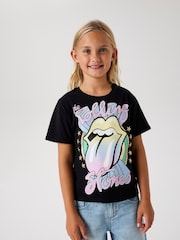 Name It Black Rolling Stones Short Sleeve 100% Cotton T-Shirt - Image 1 of 3