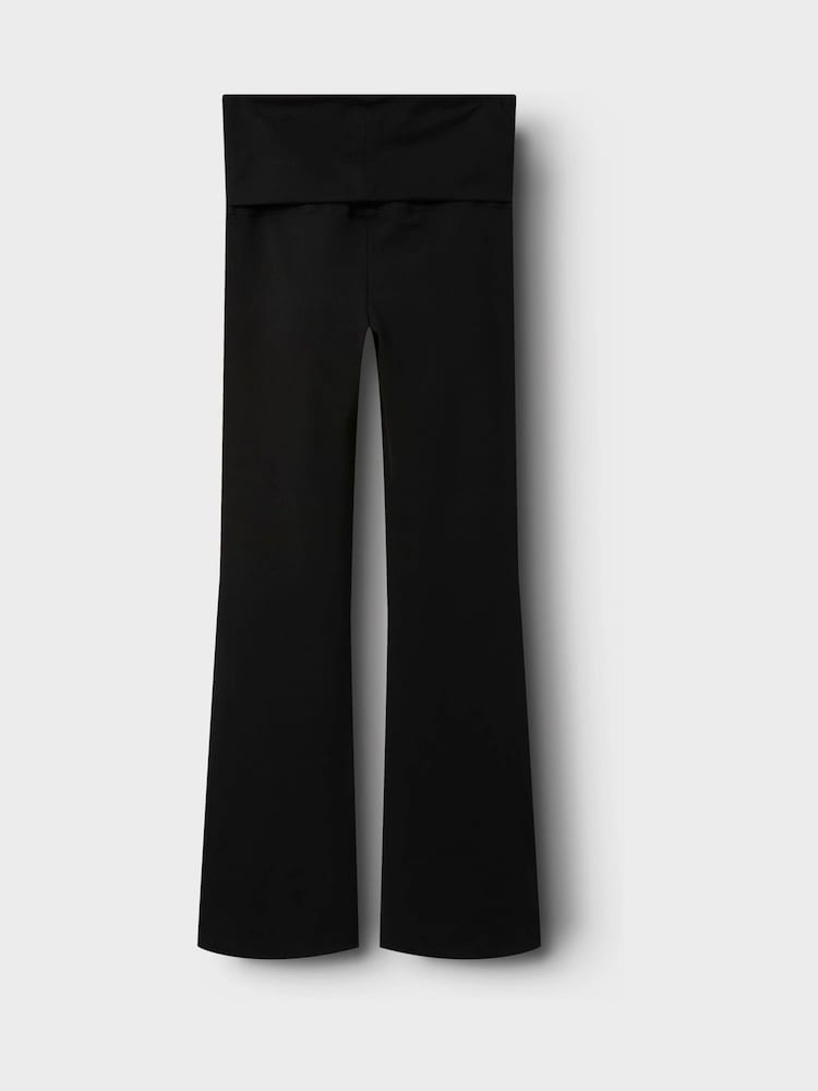 Name It Black Kids Girl fold over Flared Jersey Jeans - Image 3 of 3