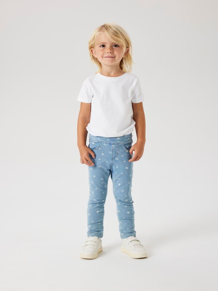 Name It Blue Slim Fit Heart Printed Leggings - Image 1 of 5