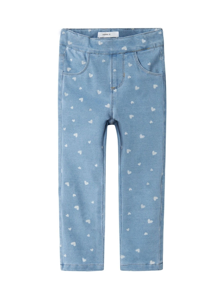 Name It Blue Slim Fit Heart Printed Leggings - Image 2 of 5