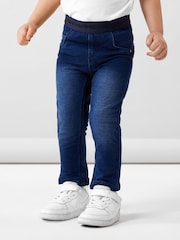 Name It Blue Slim Fit Jeans With Glitter Waistband - Image 1 of 5