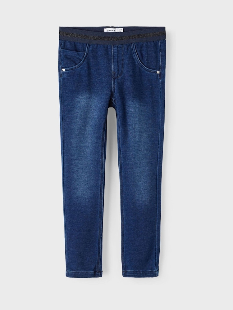 Name It Blue Slim Fit Jeans With Glitter Waistband - Image 3 of 5
