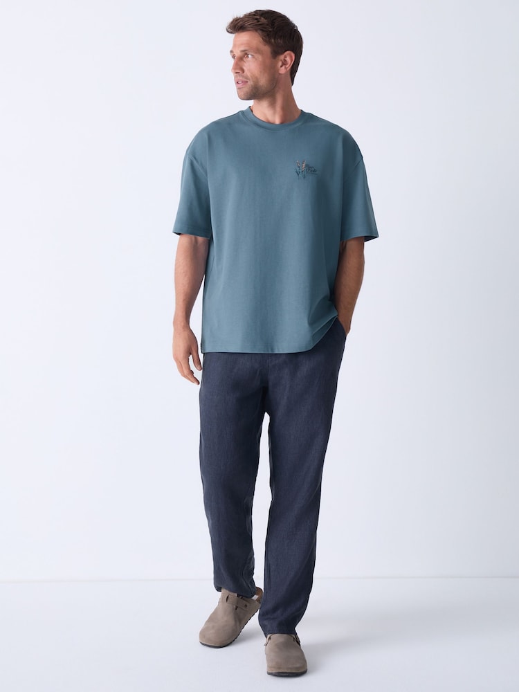 Blue Relaxed Fit Graphic Print T-Shirt - Image 2 of 11