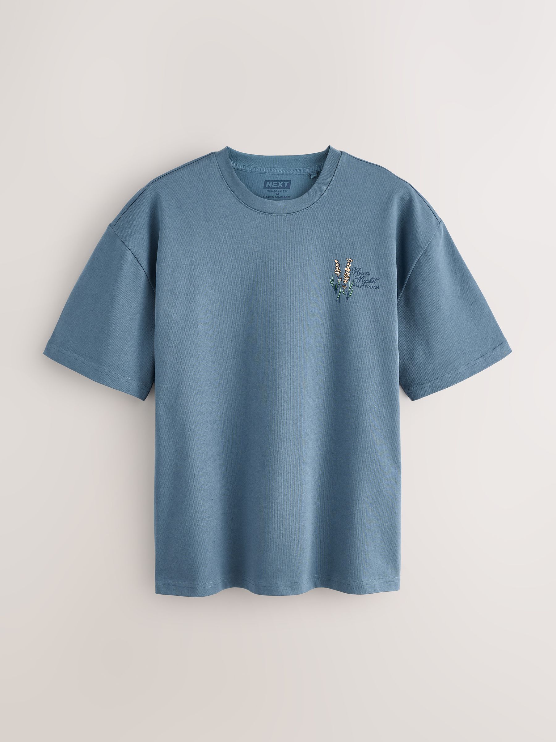 Buy Blue Relaxed Fit Graphic Print T-Shirt from Next Netherlands