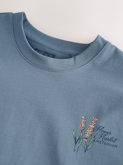 Blue Relaxed Fit Graphic Print T-Shirt - Image 8 of 11