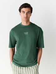 Green Relaxed Fit Graphic Print Heavy Weight T-Shirt - Image 2 of 9