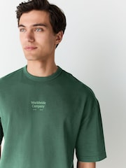 Green Relaxed Fit Graphic Print Heavy Weight T-Shirt - Image 3 of 9