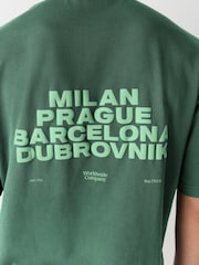 Green Relaxed Fit Graphic Print Heavy Weight T-Shirt - Image 4 of 9