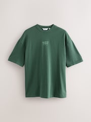 Green Relaxed Fit Graphic Print Heavy Weight T-Shirt - Image 5 of 9